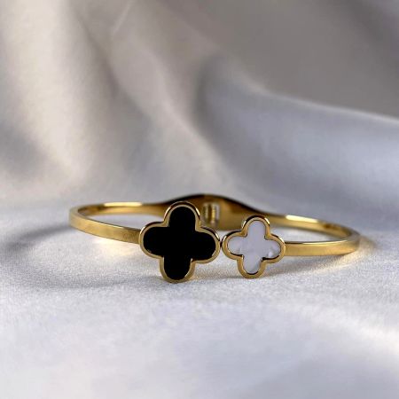 18K Gold Plated Black Monochrome Inspired Kada